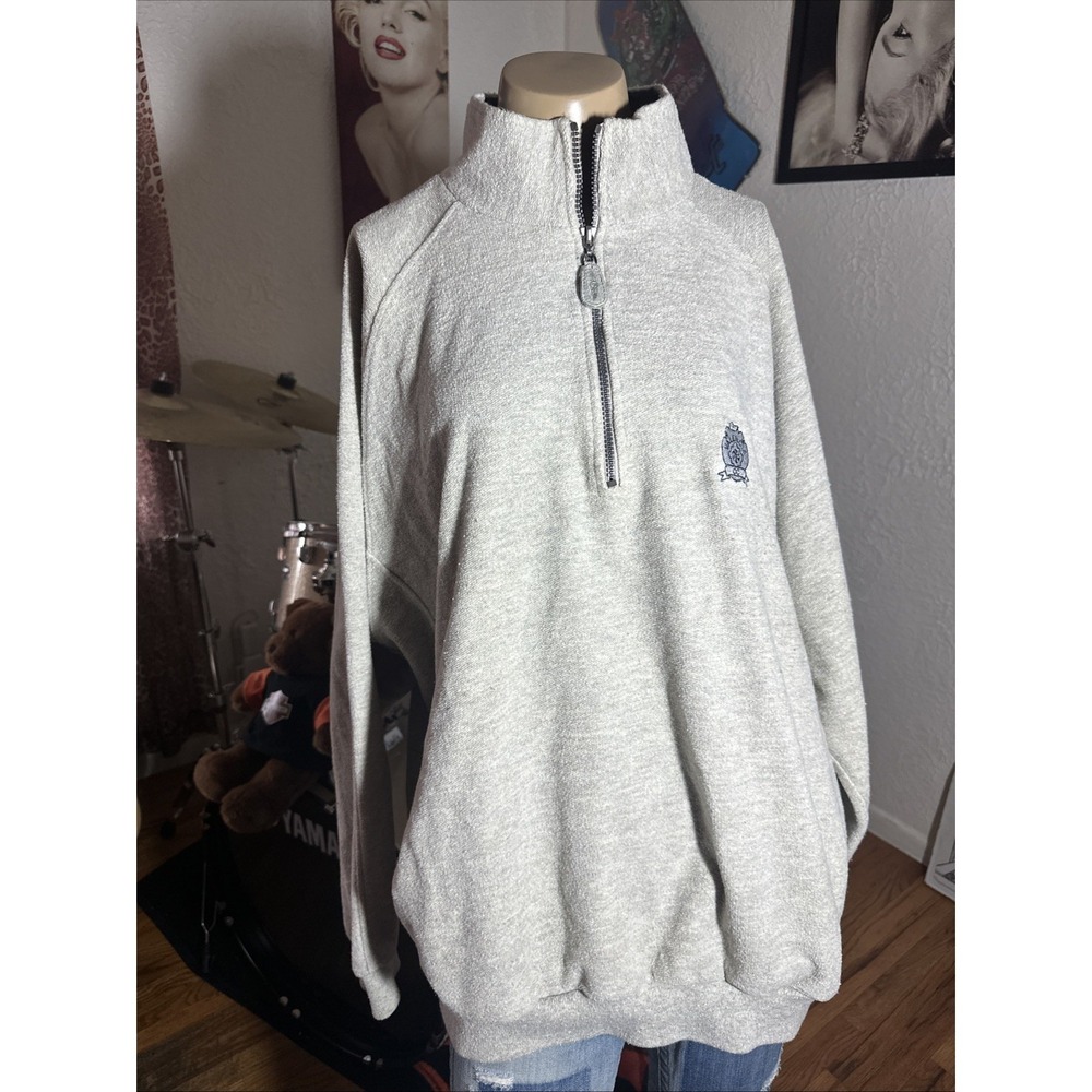 Straight Down Pullover Mens Beige Sz‎ XL 1/4 Zip Valencia Country Club USA Comfy